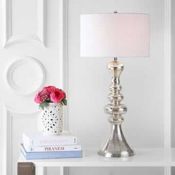 Madeline 35" Curved Glass LED Table Lamp - JONATHAN Y